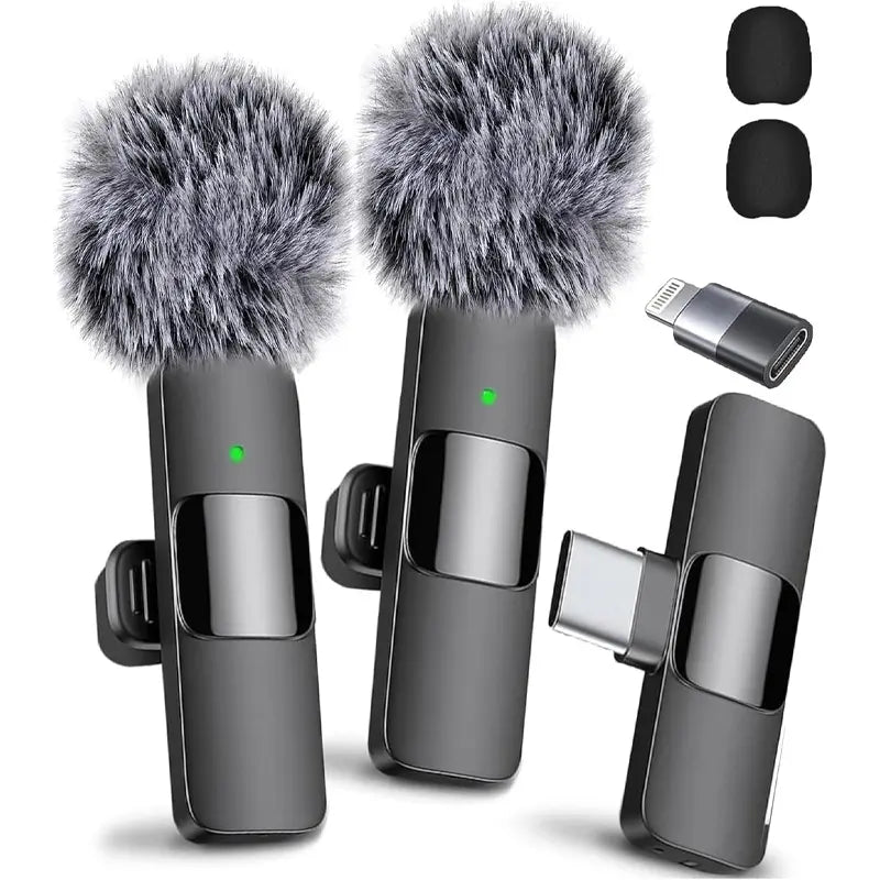 Premium Wireless Mini Microphones for iPhone/Smartphone - Crystal Clear Audio for Vlogs, Interviews & Video Recording with Noise Cancellation Technology