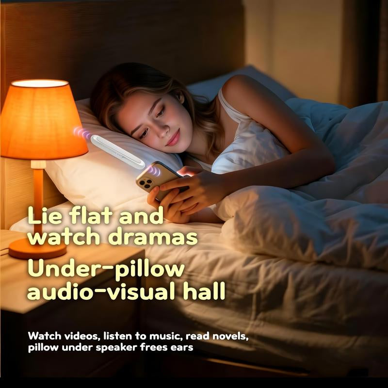 Revolutionary Under Pillow Bluetooth Speakers with Bone Conduction, 3D White Noise, Volume Control & Sleep Timer - Perfect for Side Sleepers!