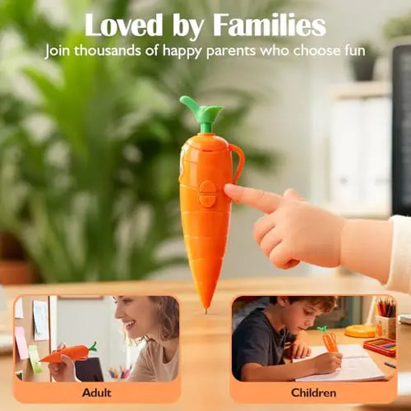 60-Second Carrot-Shaped Voice Recorder & Ballpoint Pen - Fun Gift for Kids, Students, and Teachers!