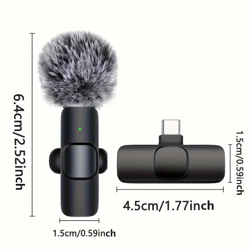 Premium Wireless Mini Microphones for iPhone/Smartphone - Crystal Clear Audio for Vlogs, Interviews & Video Recording with Noise Cancellation Technology