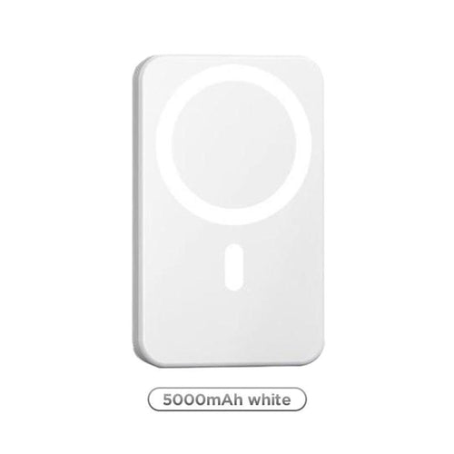 Magnetic Wireless Power Bank 5000mAh - Magsafe-Compatible Portable Charger with 15W Wireless Charging & 20W USB-C PD - Slim Battery Pack for iPhone 12-17 & Qi Android Devices (Includes Ring)