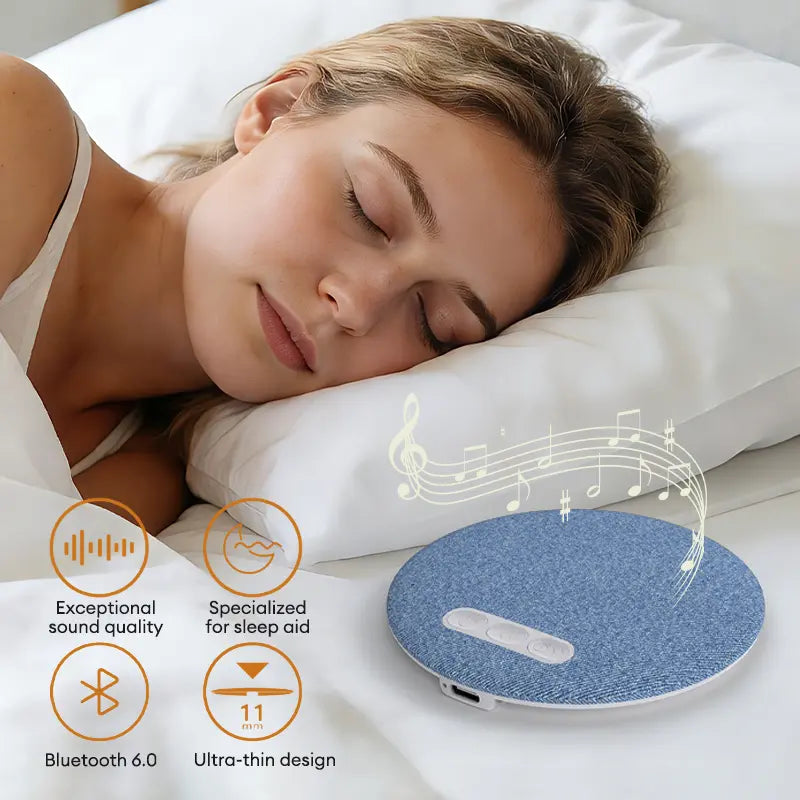 HYUNDAI S1 Ultra-Thin Bluetooth Pillow Speaker - Immerse in Soft 3D Sound & White Noise for Relaxing Sleep, Compatible with Android & iOS